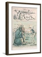 Caricature of Uncle Sam and Sitting Bull-null-Framed Giclee Print