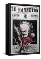Caricature of Victor Hugo as Zeus in Exile on Guernsey from the Front Cover Of"Le Hanneton"-G. Deloyoti-Framed Stretched Canvas
