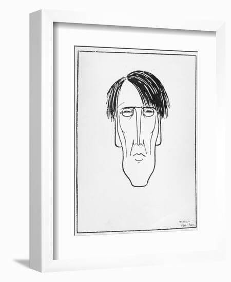 Caricature of W.B. Yeats, 1898-William Thomas Horton-Framed Giclee Print