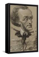 Caricature of Wagner, with a Huge Head on a Tiny Body-Etienne Carjat-Framed Stretched Canvas