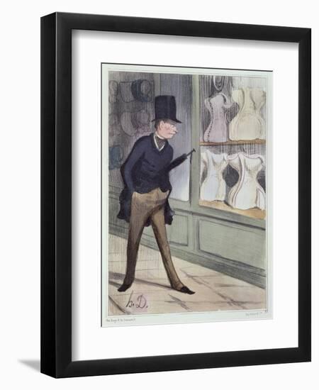 Caricature on the Sizes of Corsets-Honore Daumier-Framed Giclee Print