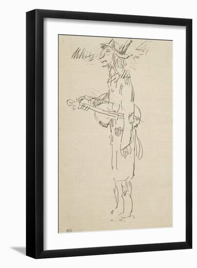 Caricature, violoniste, profil gauche-Pierre Puvis de Chavannes-Framed Premium Giclee Print