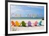 Carillon Beach, Florida - Colorful Beach Chairs-Lantern Press-Framed Premium Giclee Print