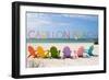 Carillon Beach, Florida - Colorful Beach Chairs-Lantern Press-Framed Art Print