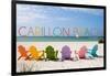 Carillon Beach, Florida - Colorful Beach Chairs-Lantern Press-Framed Art Print