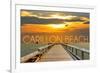 Carillon Beach, Florida - Pier at Sunset-Lantern Press-Framed Premium Giclee Print