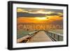 Carillon Beach, Florida - Pier at Sunset-Lantern Press-Framed Art Print