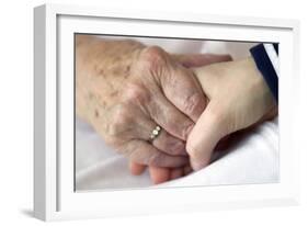 Caring for the Elderly, Conceptual Image-Crown-Framed Photographic Print