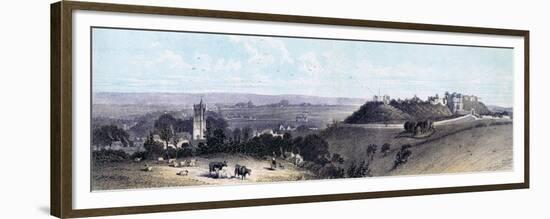 Carisbrooke Castle and Village, Isle of Wight, 19th Century-null-Framed Premium Giclee Print