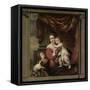 Caritas: Joanna De Geer with Her Children Cecilia Trip and Laurens Trip (B. 1662)-Ferdinand Bol-Framed Stretched Canvas