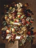 Still Life with Grapes and Peaches-Carl Baum-Framed Stretched Canvas
