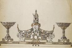 A Drawing of a Large Gilt Metal Kovsh in the Louis XV Style-Carl Faberge-Framed Giclee Print