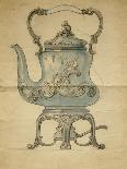 A Drawing of a Silver Table Lamp with a Twisted Fluted Body in Rococo Style-Carl Faberge-Giclee Print