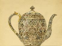 A Drawing of a Silver Oval-Shaped Basket-Carl Faberge-Giclee Print