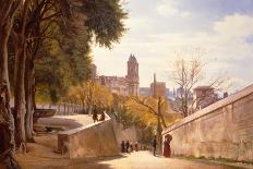 View of Viale Trinita dei Monti with Villa Medici Fountain, 1872-Carl Frederick Aagaard-Stretched Canvas