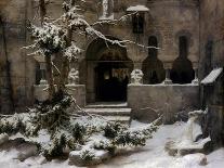 Monastery Garden in Snow-Carl Friedrich Lessing-Giclee Print