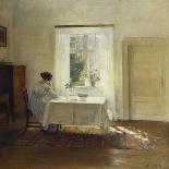 Girl Reading in a Sunlit Room-Carl Holsoe-Giclee Print