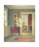 Girl Reading in a Sunlit Room-Carl Holsoe-Giclee Print