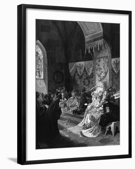 Carl IV at Prague-Alphonse Mucha-Framed Art Print