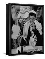 Carl Jay Bodek with Rabbi David S. Novoseller Reciting from the Prayer Book-Lisa Larsen-Framed Stretched Canvas