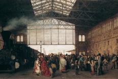 Arrival of a Train at Vienna Northwest Station Par Karl Karger (1848-1913), 1875 - Oil on Canvas --Carl Karger-Stretched Canvas