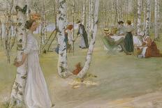 Birch Trees, 1910-Carl Larsson-Framed Giclee Print