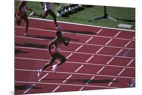 Carl Lewis in the Race-null-Mounted Photographic Print