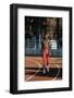 Carl Lewis Walks on An Athletic Track-null-Framed Photographic Print