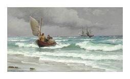 A Sailing Ship in a Heavy Swell-Carl Locher-Giclee Print