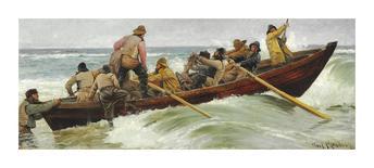 The Lifeboat is Heading Out-Carl Locher-Premium Giclee Print