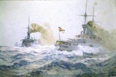 German Fleet Manoeuvres on the High Seas, C.1900 (Oil on Canvas)-Carl Saltzmann-Giclee Print