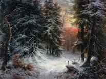 Snow Scene in the Black Forest-Carl Schindler-Stretched Canvas