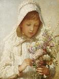 The Month of September, a Young Girl in White, Holding a Bunch of Flowers-Carl Wilhelm Friedrich Bauerle-Framed Giclee Print