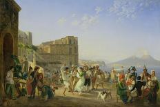 Italian Dancing, Naples, 1836-Carl Wilhelm Gotzloff-Framed Stretched Canvas