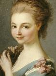 A Girl in a Blue Dress with a Pink Ribbon-Carle van Loo-Giclee Print