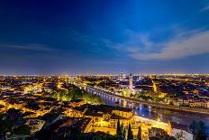 Verona Panoramic View at Dusk-Carlo Amodeo-Framed Photographic Print