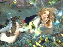 Actress Jane Fonda trapped in Machine which kills during scene from Roger Vadim's "Barbarella"-Carlo Bavagnoli-Framed Stretched Canvas