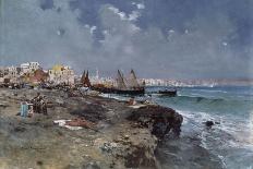 Fishing Boats on the Beach at Marinella, Naples-Carlo Brancaccio-Giclee Print