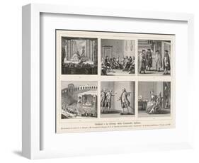 Carlo Goldoni, Six Scenes Celebrating His Reform of Italian Comedy in the Style of Moliere-null-Framed Art Print