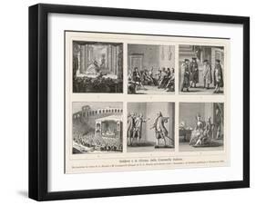 Carlo Goldoni, Six Scenes Celebrating His Reform of Italian Comedy in the Style of Moliere-null-Framed Art Print