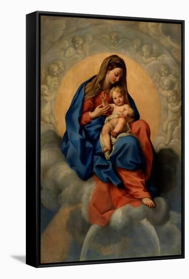 Carlo Maratti / 'La Virgen con el Niño en la Gloria', Second half 17th century, Italian School, ...-CARLO MARATTA-Framed Stretched Canvas