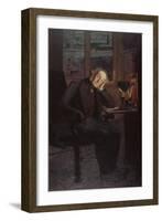 Carlo Rotta (In Brooding and Melancholy Pose)-Giovanni Segantini-Framed Art Print