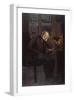 Carlo Rotta (In Brooding and Melancholy Pose)-Giovanni Segantini-Framed Art Print