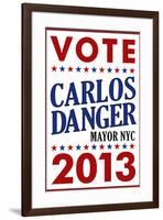 Carlos Danger For Mayor NYC Campaign-null-Framed Art Print