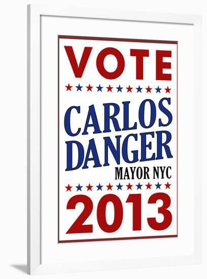 Carlos Danger For Mayor NYC Campaign-null-Framed Art Print