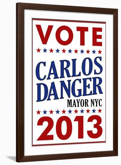 Carlos Danger For Mayor NYC Campaign-null-Framed Art Print