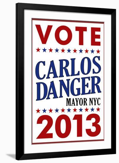 Carlos Danger For Mayor NYC Campaign-null-Framed Art Print