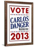 Carlos Danger For Mayor NYC Campaign-null-Framed Art Print