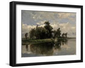 Carlos de Haes / A Canal (Holland), ca. 1884-Carlos de Haes-Framed Giclee Print