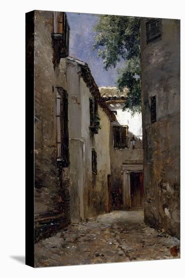 Carlos de Haes / A Street of Toledo, ca. 1865-Carlos de Haes-Stretched Canvas